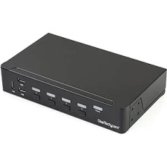 StarTech.com 4 portu DisplayPort KVM slēdzis — DP KVM slēdzis ar USB 3.0 centrmezglu — 4K 30 Hz