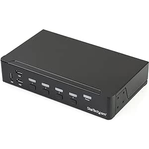 StarTech.com 4 portu DisplayPort KVM slēdzis — DP KVM slēdzis ar USB 3.0 centrmezglu — 4K 30 Hz