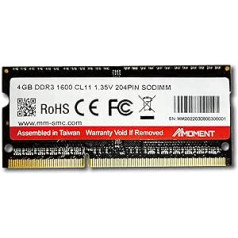 MMOMENT DDR3 4GB 1600MHz SODIMM 204 Pin 1,35V PC3-12800 piezīmjdatora klēpjdatora atmiņas jaunināšanas modulis