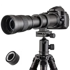 JINTU 420-800 mm f/8.3 manuālās telefoto tālummaiņas objektīvs, kas saderīgs ar Canon Digital EOS Rebel EOS-M, EOS M2, M5, M6, M6 Mark II, M10, M50, M50 II, M100, M200 kamerām