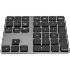 Bewinner Bluetooth ciparu tastatūra, ciparu tastatūra, bezvadu tastatūra, ciparu tastatūra, 34 taustiņi, USB tastatūra, 3,7 V/2 mA centrmezgls, C tips, USB 3.0, ergonomiskā tastatūra priekš