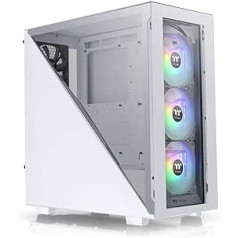 Thermaltake Divider 300 TG Snow Midi ATX kompiuterio dėklas 3 x grūdintas 3 mm stiklo šoninis skydelis baltas CA-1S2-00M6WN-00