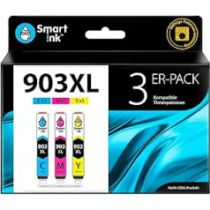 „Smart Ink“ suderinamos spausdintuvo kasetės, skirtos pakeisti HP 903 XL 903XL (mėlyna, raudona, geltona) 3 sudėtinis paketas su naujausia lusto versija, suderinama su „HP Officejet Pro 6960 6970 All-in-One Officejet 6950“ spausdintuvu