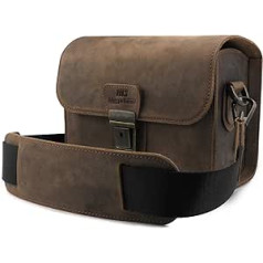 MegaGear Pebble Genuine Leather Messenger Bag for Mirrorless, Instant and DSLR Cameras