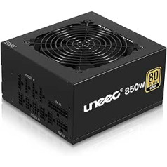 Uneec 850W 80+ Plus Gold sertificēts pilnībā modulāra barošanas bloka barošanas bloks kluss ventilators 33dbm maksimālais ATX PC servera darbstacijas spēļu datoram STI Crossfire Game Dual CPU, aktīvs PFC automašīnas adapteris