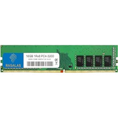 RASALAS 16GB DDR4 3200MHz (DDR4-3200) PC4-25600 bez ECC, nebuferēts 1,2 V CL22 1Rx8 viena ranga 288 kontaktu galddatora RAM jauninājums