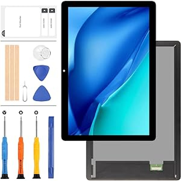 LADYSON nomaiņas ekrāns, kas paredzēts Huawei MediaPad T5 10 AGS2-L09 AGS2-W09 AGS2-L03 AGS2-W19 10,1 collu planšetdatora LCD displeja skārienpaneļa digitalizatora montāžas pilnstikla objektīvs ar rīku (melns)