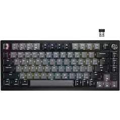 Corsair K65 Plus bezvadu 75% RGB mehāniskā spēļu tastatūra - iepriekš ieeļļoti MLX sarkanie lineārie slēdži - PBT sublimācijas taustiņu vāciņš - iCUE savietojams - PC, PS5, PS4, Xbox - QWERTY NA - melns/pelēks