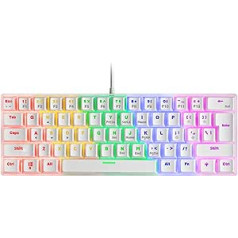 Mars Gaming MK60 White, Mehāniskā spēļu tastatūra FRGB, Antighosting, Switch Mechanical brūns, ASV valoda