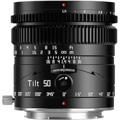 TTTartisan Tilt 50 mm F1.4 Lens Pilna formāta manuālais fokuss bezspoguļa kamerai Objektīvs Fuji X Mount kamerām X-A1 X-M1 X-T100 X-T30 X-PR01 X-E1 X-E4 XS10 un citiem