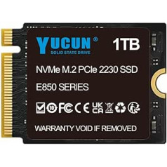 YUCUN 1TB 2230 NVMe SSD PCIe cietvielu disks saderīgs ar Steam Deck, Surface Pro, Dell, HP, Lenovo planšetdatoriem