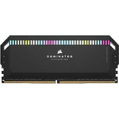 Corsair Dominator Platinum RGB DDR5 RAM 32GB (2x16GB) 5200MHz CL40 Intel XMP iCUE saderīga datora atmiņa — melna (CMT32GX5M2B5200C40)