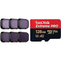 Freewell All Day - 6 Pack ND4, ND8, ND16, ND32, ND64, ND1000 Filter & SanDisk Extreme PRO microSDXC UHS-I Memory Card 128GB + Adapter & RescuePRO Deluxe