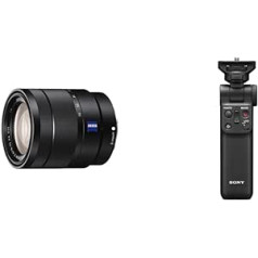 Sony SEL-1670Z Zeiss standarta tālummaiņas objektīvs melns un GP-VPT2BT Bluetooth rokturis melns