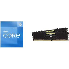 Intel Core i5-12600 12. paaudzes galddatora procesors un Corsair Vengeance LPX 32 GB (2 x 16 GB) DDR4 3200 MHz C16, augstas veiktspējas galddatora atmiņas komplekts, melns, 2 gab. (1 iepakojumā)