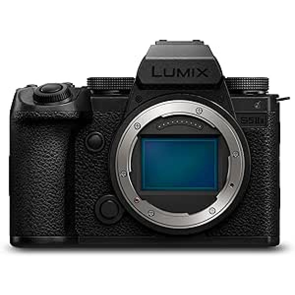 Panasonic LUMIX DC-S5M2XE pilnrāmja bezspoguļa kamera, 4K 60p un 6K 30p neierobežots ieraksts, apgriežams ekrāns, WiFi, hibrīda fāzes AF, aktīvs, dubultā dabiskais ISO, DMW-BLK22 akumulators, tikai futrālis, 2160p, 2023p