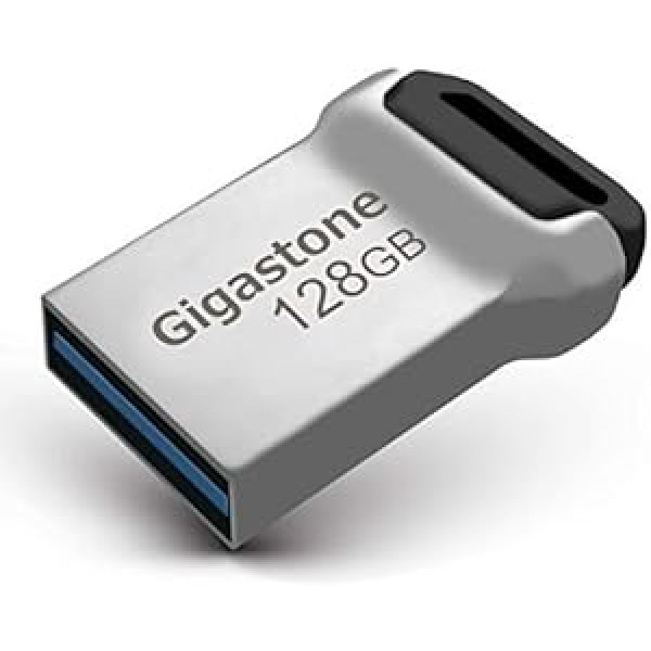 Gigastone Z90 128 GB USB 3.1 zibatmiņas disks, Mini Fit metāla ūdensizturīgs kompaktais pildspalvas diskdzinis, uzticamas veiktspējas zibatmiņas disks, USB 2.0 / USB 3.0 interfeiss saderīgs