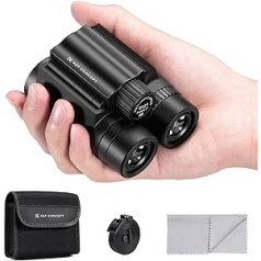 K&F Concept 8x21 Compact Binoculars Children Adults BAK4 Prism + FMC Broadband Green Film for Bird Watching, Outdoor Adventure, Show and Concert