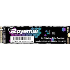 DUOMEIQI 1 TB SSD PCIe NVMe Gen3x4 M.2 2280 vidinis kietojo kūno diskas, 3D NAND TLC (skaitymo / rašymo greitis iki 2000/1700 MB/s), 1 TB SSD, suderinamas su nešiojamuoju ir staliniu kompiuteriu