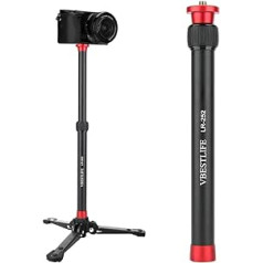 Izvelkams pagarinājuma stienis, VBESTLIFE pagarinātājs stienis karkasam ar 3/8 skrūvi un 1/4 skrūvi, 26,5-44 cm teleskopiskā stieņa pagarinātājs DSLR kamerai