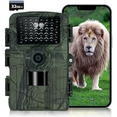 copap Wildlife Camera, 32MP HD Wildlife Camera with Motion Sensor, Night Vision, WiFi Wildlife Camera, Infrared Wildlife Camera, IP66 Waterproof, 120° Wide Angle IR Night Vision, Bluetooth, Outdoor