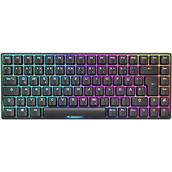 Sharkoon Skiller SGK50 S3 melns, RGB spēļu tastatūra, Gateron Yellow, 75% izkārtojums