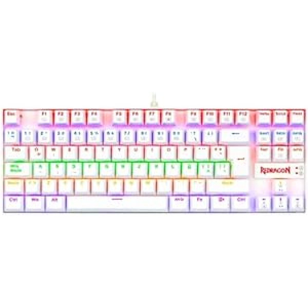 REDRAGON – KUMARA Teclado Mecanico Gaming RGB Blue Switch Español Blanco