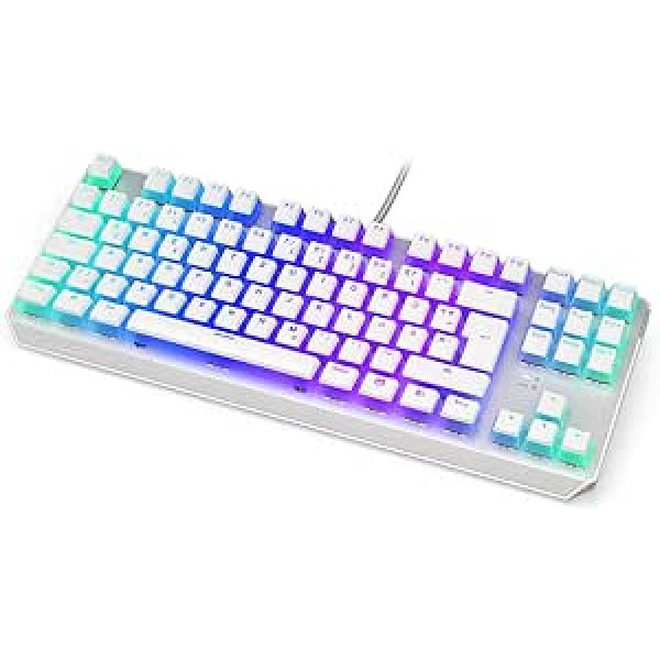 ENDORFY Thock TKL DE Kailh Brown Onyx White Pudding, 80% TKL mehāniskā tastatūra, mehāniskie slēdži, Kailh Brown, Pudding PBT taustiņu vāciņi, vācu izkārtojums QWERZ EY5D012