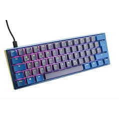 Ducky One 3 Daybreak mehāniskā spēļu tastatūra vācu izkārtojumā mini formātā (60% tastatūra) ar Cherry MX sarkanajiem slēdžiem, karstās maiņas iespēju (Kailh Sockets) un RGB apgaismojumu