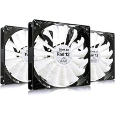 AABCOOLING Silent Jet Fan 12 - Quiet and Eficient 120 mm Case Fan with 4 Anti-Vibration Pads - Cooling Fan, Processor Cooler, PC Fan, Wentilator, 12.9 dB(A), 104 m3/h - Value Pack of 3