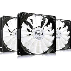 AABCOOLING Silent Jet Fan 12 — kluss un efektīvs 120 mm korpusa ventilators ar 4 pretvibrācijas spilventiņiem — dzesēšanas ventilators, procesora dzesētājs, datora ventilators, ventilators, 12,9 dB(A), 104 m3/h — 3 vērtības komplekts