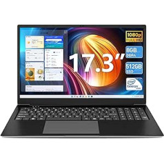 SGIN klēpjdators 17 Zoll, 8 GB RAM 512 GB SSD piezīmjdators, Celeron Dual Core, līdz 2,8 GHz, HD, 2.4/5.0G WiFi Bluetooth 4.2, erweiterbarer Speicher 512 GB TF