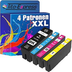 Tito-Express PlatinumSerie 4 kasetės XXL Suderinamos su Epson T3591-94 35XL Workforce Pro WF-4700 WF-4720DWF WF-4720 WF-4725DWF WF-4730DTWF WF-4735DWF WF-4735DWF WF-4730DTWF WF-4735-4 ml05 ml2WFDWT7