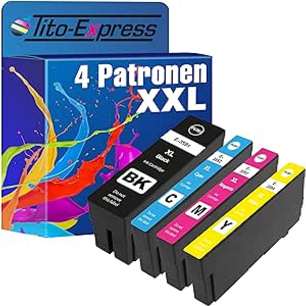 Tito-Express PlatinumSerie 4 kasetės XXL Suderinamos su Epson T3591-94 35XL Workforce Pro WF-4700 WF-4720DWF WF-4720 WF-4725DWF WF-4730DTWF WF-4735DWF WF-4735DWF WF-4730DTWF WF-4735-4 ml05 ml2WFDWT7