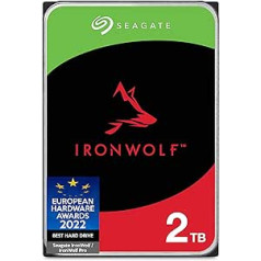 Seagate IronWolf ST2000VNZ03 2TB iekšējais cietais disks NAS HDD 3,5 collas 5400 RPM CMR 64 MB kešatmiņa SATA 6 GB/s Sudraba FFP + 3 gadu glābšanas dienests