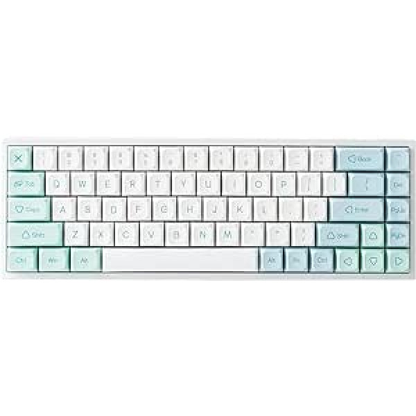 YUNZII YZ68 Mint bezvadu karstā režīmā maināma mehāniskā tastatūra 68 taustiņu spēļu tastatūra, RGB fona apgaismojums operētājsistēmai Mac/Win/Gamers (Gateron Blue Switch, Mint)