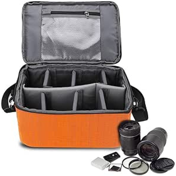 GAESHOW Foldable Camera Insert, Shockproof Padded Camera Bag, DSLR Camera Bag, Lens Bag, Divider Protective Bag, Orange Waterproof Shockproof Partition Padded Camera Bags