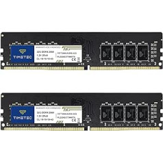 Timetec 64 GB KIT (2 x 32 GB) DDR4 2666 MHz PC4-21300 bez ECC, nebuferēts 1,2 V CL19 2Rx8, 288 kontaktu UDIMM galddatora datora atmiņas RAM moduļa jauninājums (64 GB KOMPLEKTS (2 x 32 GB))