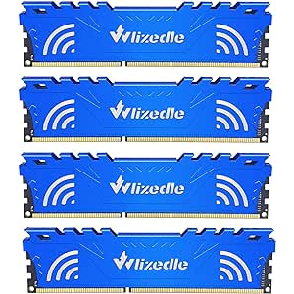 32GB Kit (4x8GB) DDR3 Desktop Memory Module 1866MHz CL13 UDIMM Wlizedle PC Computer Memory RAM PC3-14900 240-Pin 1.5V Non-ECC Unbuffered 2Rx8 Upgrade Desktop Memory Module for Computers, Blue