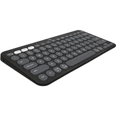 Logitech Pebble Keys 2 K380s — QWERTY ASV starptautiskais izkārtojums, grafīts