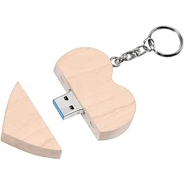 FeliSun Speicherstick USB zibatmiņas karte USB-Flash-Laufwerk Pielāgots Holz Herz USB3.0 zibatmiņas disks Pendrive liela ātruma atmiņas karte Externe Speicher Fotografie Hochzeitsgeschenke (gaiša krāsa, 64 GB)