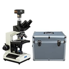 AmScope M837ZL-A185A-C180U3 OMAX 40X-2500X USB3 18MP skaitmeninis trinokulinis kompozitinis LED laboratorijos mikroskopas su aliuminio dėklu