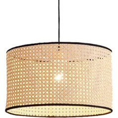 CWVYKNP Nordic Style Hanging Ceiling Light Indoor Long Lantern Pendant Lighting Bamboo Woven Lampshades for Ceiling Lights Home Decor Hollow Pendant Lamps for Kitchen Living Dining Room