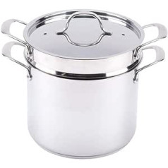 Update International (spsa-12) 12 QT Induktion bereit Edelstahl Makaroni W/COVER, Sieb, 8 quart, weiß, 1