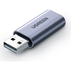 Аудиопереходник для наушников USB-A на miniJack 3,5мм, серый