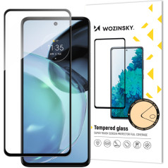 9H rūdīts stikls visam Motorola Moto G72 ekrānam ar melnu Full Glue rāmi