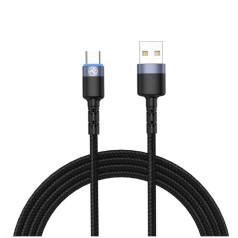 Tellur Data Cable USB to Type-C LED Nylon Braided 1.2m Black