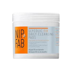 Nip+Fab Glycolic Fix ikdienas sejas tīrīšanas līdzeklis ar hialuronskābi Witch Hazel Exfoliating Resurfacing AHA sejas tīrīšanas līdzeklis 60 spilventiņi | Bez krāsas | 60 | Vegan & Cruelty Free