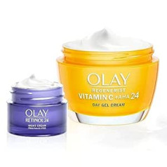 Olay Vitamīns C + AHA 24 dienas krēms 50 ml un Retinol 24 nakts mitrinātājs 15 ml