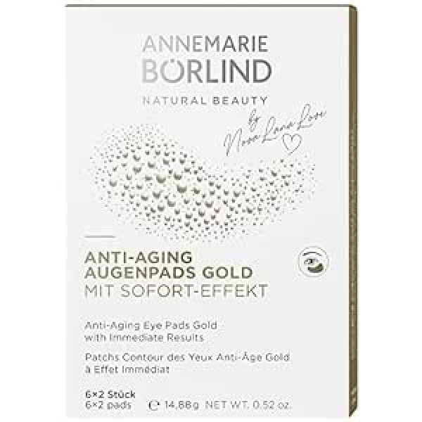 Annemarie Börlind ANNEMARIE BÖRLIND Anti-Ageing Eye Pads Gold ar tūlītēju efektu (6 x 2 gab.) - Pret grumbām un līnijām, ar hialuronskābi, intensīvs mitrinātājs, mirdzošām acīm, vegāns